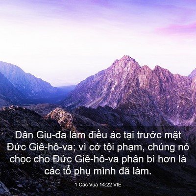 Picture 03 - 1 Các Vua 14:22 VIE - Dân Giu-đa làm điều ác tại trước - Bible Verse Picture
