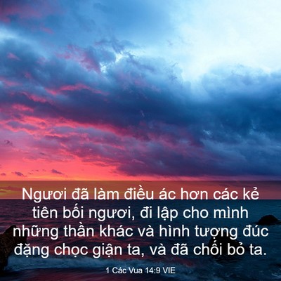 Picture 03 - 1 Các Vua 14:9 VIE - Ngươi đã làm điều ác hơn các kẻ - Bible Verse Picture