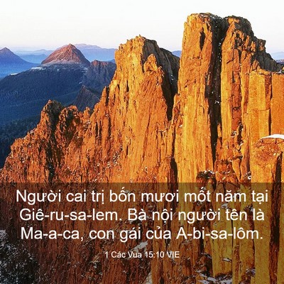 Picture 03 - 1 Các Vua 15:10 VIE - Người cai trị bốn mươi mốt năm tại - Bible Verse Picture