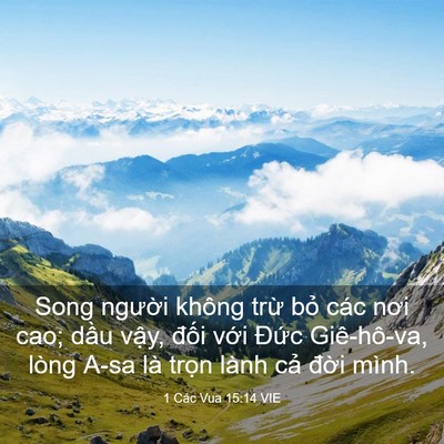 Picture 03 - 1 Các Vua 15:14 VIE - Song người không trừ bỏ các nơi cao; - Bible Verse Picture