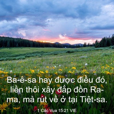 Picture 03 - 1 Các Vua 15:21 VIE - Ba-ê-sa hay được điều đó, liền thôi - Bible Verse Picture