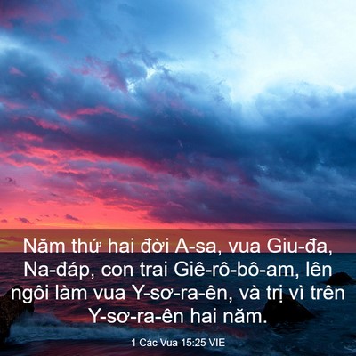 Picture 03 - 1 Các Vua 15:25 VIE - Năm thứ hai đời A-sa, vua Giu-đa, - Bible Verse Picture