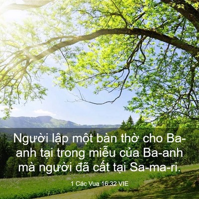 Picture 03 - 1 Các Vua 16:32 VIE - Người lập một bàn thờ cho Ba-anh tại - Bible Verse Picture
