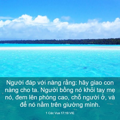 Picture 03 - 1 Các Vua 17:19 VIE - Người đáp với nàng rằng: hãy giao con - Bible Verse Picture