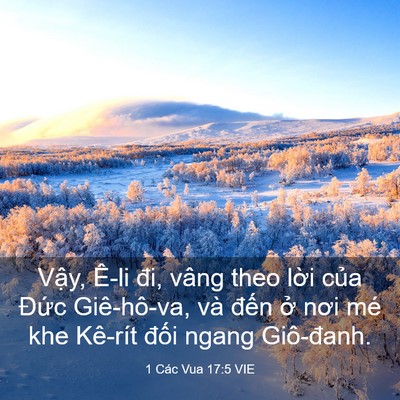 Picture 03 - 1 Các Vua 17:5 VIE - Vậy, Ê-li đi, vâng theo lời của Đức - Bible Verse Picture