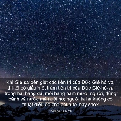 Picture 03 - 1 Các Vua 18:13 VIE - Khi Giê-sa-bên giết các tiên tri của - Bible Verse Picture