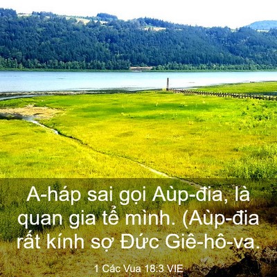 Picture 03 - 1 Các Vua 18:3 VIE - A-háp sai gọi Aùp-đia, là quan gia tể - Bible Verse Picture