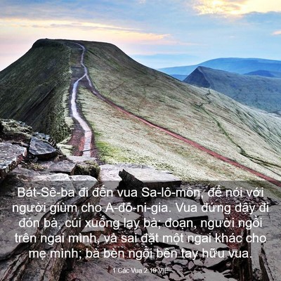 Picture 03 - 1 Các Vua 2:19 VIE - Bát-Sê-ba đi đến vua Sa-lô-môn, để - Bible Verse Picture