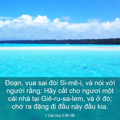 Picture 03 - 1 Các Vua 2:36 VIE - Đoạn, vua sai đòi Si-mê-i, và nói với - Bible Verse Picture