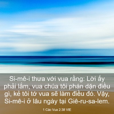Picture 03 - 1 Các Vua 2:38 VIE - Si-mê-i thưa với vua rằng: Lời ấy - Bible Verse Picture