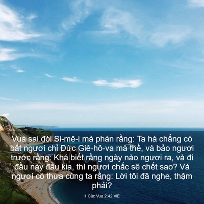 Picture 03 - 1 Các Vua 2:42 VIE - Vua sai đòi Si-mê-i mà phán rằng: Ta há - Bible Verse Picture