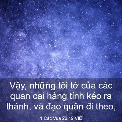 Picture 03 - 1 Các Vua 20:19 VIE - Vậy, những tôi tớ của các quan cai - Bible Verse Picture