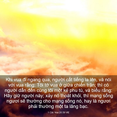 Picture 03 - 1 Các Vua 20:39 VIE - Khi vua đi ngang qua, người cất tiếng la - Bible Verse Picture