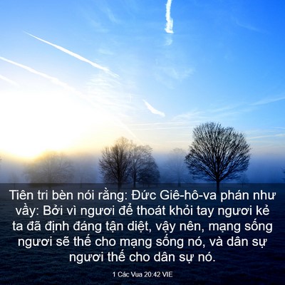 Picture 03 - 1 Các Vua 20:42 VIE - Tiên tri bèn nói rằng: Đức Giê-hô-va - Bible Verse Picture