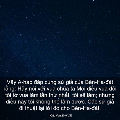 Picture 03 - 1 Các Vua 20:9 VIE - Vậy A-háp đáp cùng sứ giả của - Bible Verse Picture
