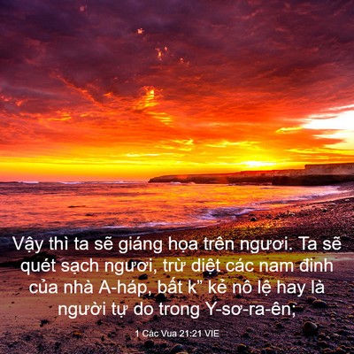 Picture 03 - 1 Các Vua 21:21 VIE - Vậy thì ta sẽ giáng họa trên ngươi. Ta - Bible Verse Picture