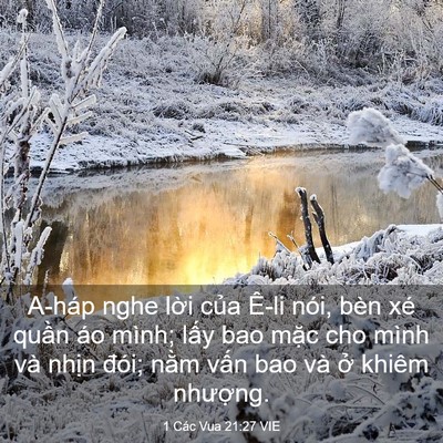 Picture 03 - 1 Các Vua 21:27 VIE - A-háp nghe lời của Ê-li nói, bèn xé - Bible Verse Picture