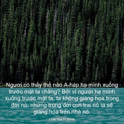 Picture 03 - 1 Các Vua 21:29 VIE - Ngươi có thấy thế nào A-háp hạ mình - Bible Verse Picture