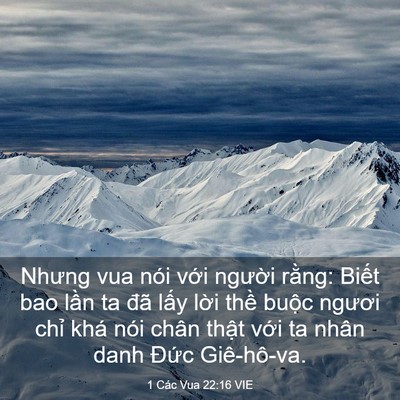 Picture 03 - 1 Các Vua 22:16 VIE - Nhưng vua nói với người rằng: Biết bao - Bible Verse Picture