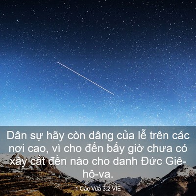 Picture 03 - 1 Các Vua 3:2 VIE - Dân sự hãy còn dâng của lễ trên các - Bible Verse Picture