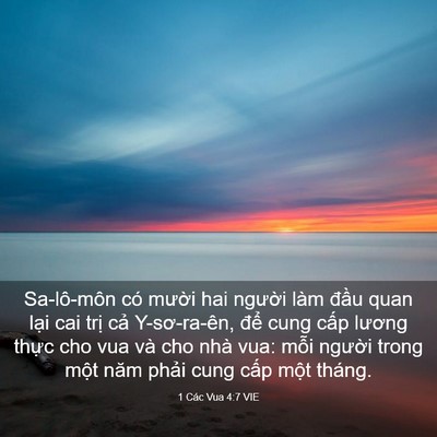 Picture 03 - 1 Các Vua 4:7 VIE - Sa-lô-môn có mười hai người làm đầu - Bible Verse Picture