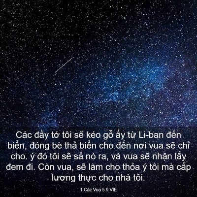 Picture 03 - 1 Các Vua 5:9 VIE - Các đầy tớ tôi sẽ kéo gỗ ấy từ - Bible Verse Picture