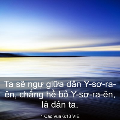 Picture 03 - 1 Các Vua 6:13 VIE - Ta sẽ ngự giữa dân Y-sơ-ra-ên, chẳng - Bible Verse Picture