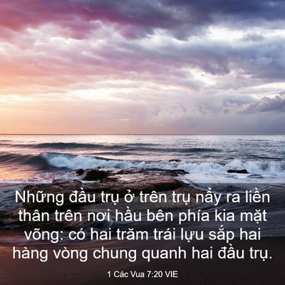 Picture 03 - 1 Các Vua 7:20 VIE - Những đầu trụ ở trên trụ nẩy ra - Bible Verse Picture