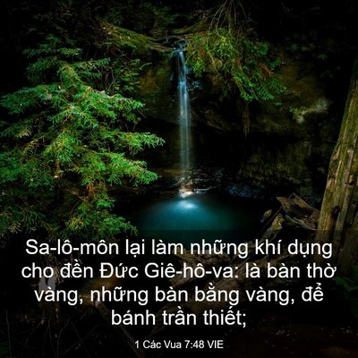 Picture 03 - 1 Các Vua 7:48 VIE - Sa-lô-môn lại làm những khí dụng cho - Bible Verse Picture