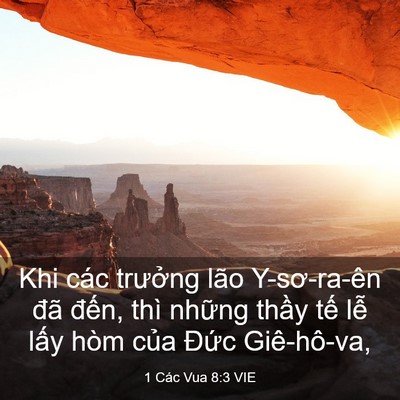 Picture 03 - 1 Các Vua 8:3 VIE - Khi các trưởng lão Y-sơ-ra-ên đã đến, - Bible Verse Picture