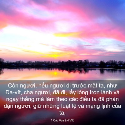 Picture 03 - 1 Các Vua 9:4 VIE - Còn ngươi, nếu ngươi đi trước mặt - Bible Verse Picture