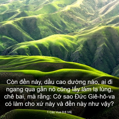 Picture 03 - 1 Các Vua 9:8 VIE - Còn đền này, dầu cao dường nào, ai đi - Bible Verse Picture
