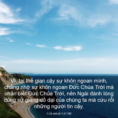 Picture 03 - 1 Cô-rinh-tô 1:21 VIE - Vì, tại thế gian cậy sự khôn ngoan - Bible Verse Picture