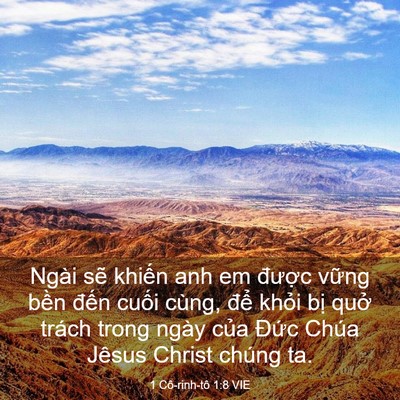 Picture 03 - 1 Cô-rinh-tô 1:8 VIE - Ngài sẽ khiến anh em được vững bền - Bible Verse Picture