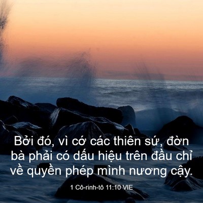 Picture 03 - 1 Cô-rinh-tô 11:10 VIE - Bởi đó, vì cớ các thiên sứ, đờn bà - Bible Verse Picture