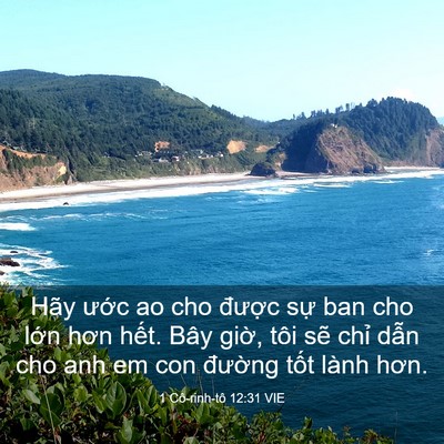 Picture 03 - 1 Cô-rinh-tô 12:31 VIE - Hãy ước ao cho được sự ban cho lớn - Bible Verse Picture