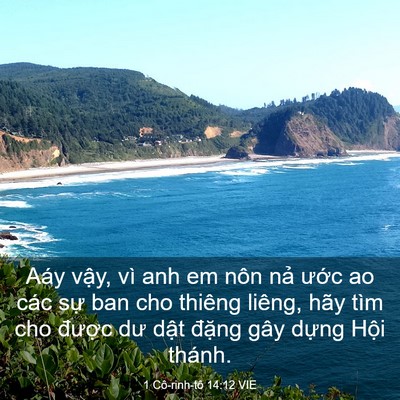 Picture 03 - 1 Cô-rinh-tô 14:12 VIE - Aáy vậy, vì anh em nôn nả ước ao các - Bible Verse Picture