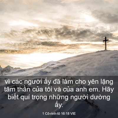 Picture 03 - 1 Cô-rinh-tô 16:18 VIE - vì các người ấy đã làm cho yên lặng - Bible Verse Picture
