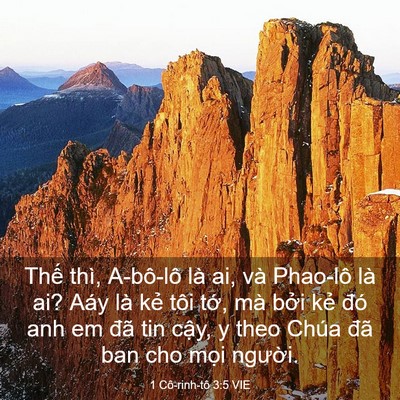 Picture 03 - 1 Cô-rinh-tô 3:5 VIE - Thế thì, A-bô-lô là ai, và Phao-lô là - Bible Verse Picture