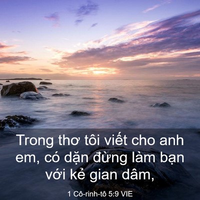 Picture 03 - 1 Cô-rinh-tô 5:9 VIE - Trong thơ tôi viết cho anh em, có dặn - Bible Verse Picture