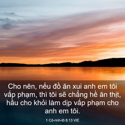 Picture 03 - 1 Cô-rinh-tô 8:13 VIE - Cho nên, nếu đồ ăn xui anh em tôi vấp - Bible Verse Picture