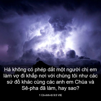 Picture 03 - 1 Cô-rinh-tô 9:5 VIE - Há không có phép dắt một người chị - Bible Verse Picture