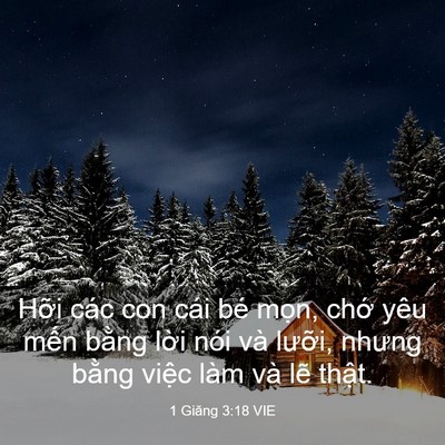 Picture 03 - 1 Giăng 3:18 VIE - Hỡi các con cái bé mọn, chớ yêu mến - Bible Verse Picture