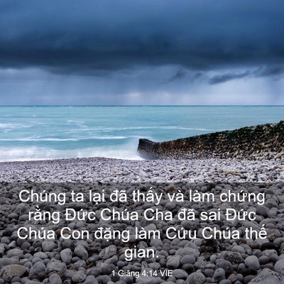 Picture 03 - 1 Giăng 4:14 VIE - Chúng ta lại đã thấy và làm chứng - Bible Verse Picture