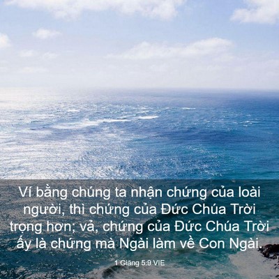 Picture 03 - 1 Giăng 5:9 VIE - Ví bằng chúng ta nhận chứng của loài - Bible Verse Picture