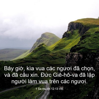 Picture 03 - 1 Sa-mu-ên 12:13 VIE - Bây giờ, kìa vua các ngươi đã chọn, - Bible Verse Picture