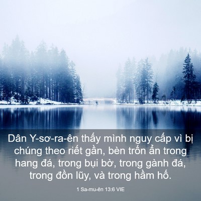 Picture 03 - 1 Sa-mu-ên 13:6 VIE - Dân Y-sơ-ra-ên thấy mình nguy cấp vì - Bible Verse Picture