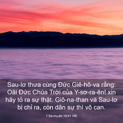 Picture 03 - 1 Sa-mu-ên 14:41 VIE - Sau-lơ thưa cùng Đức Giê-hô-va rằng: - Bible Verse Picture