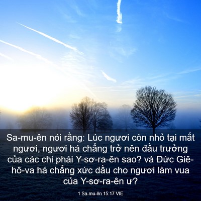 Picture 03 - 1 Sa-mu-ên 15:17 VIE - Sa-mu-ên nói rằng: Lúc ngươi còn nhỏ - Bible Verse Picture