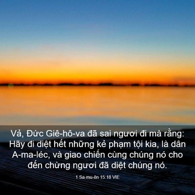 Picture 03 - 1 Sa-mu-ên 15:18 VIE - Vả, Đức Giê-hô-va đã sai ngươi đi mà - Bible Verse Picture